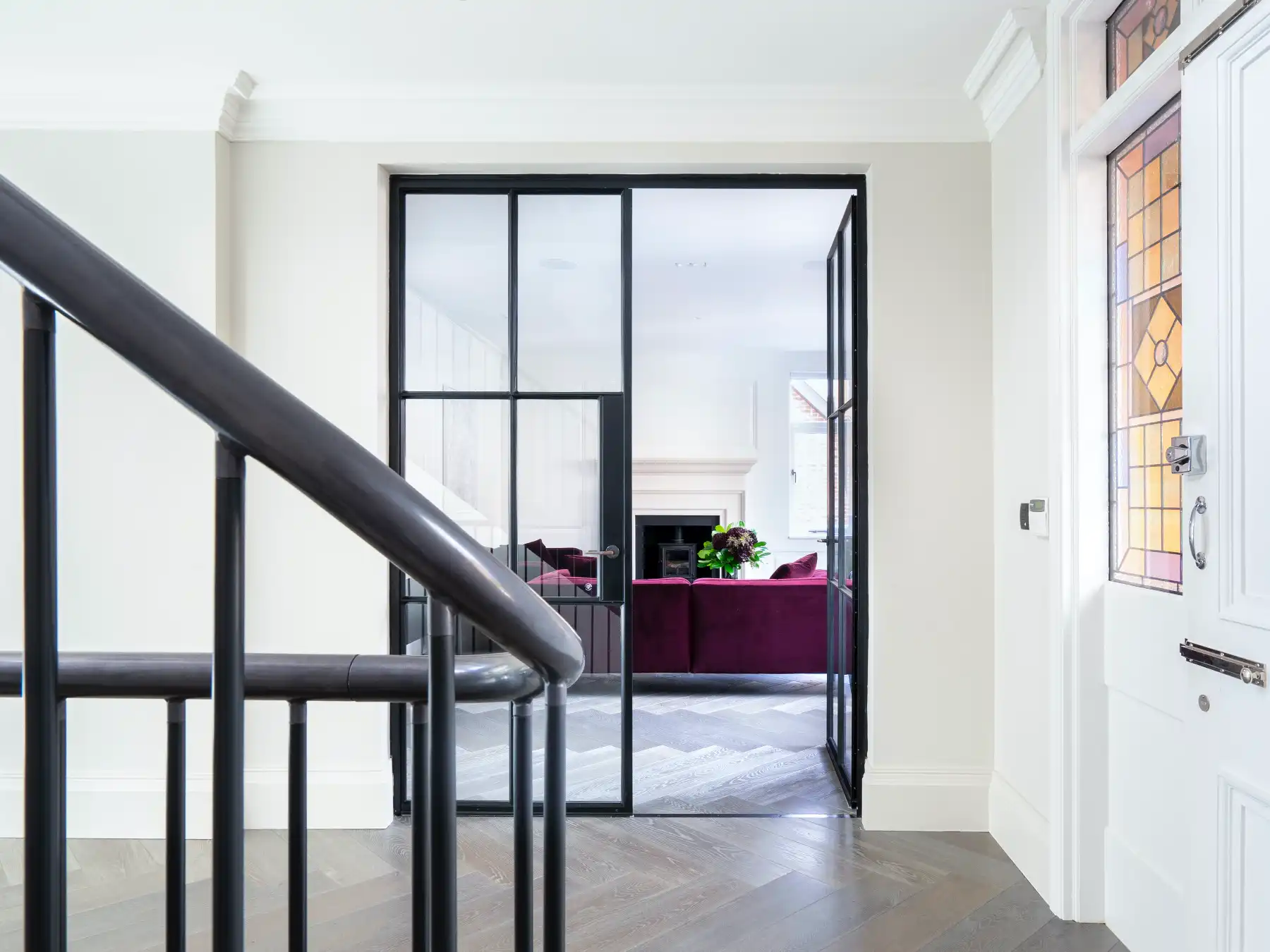 Crittall style steel fire-rated doors and screens installed in Manchester home