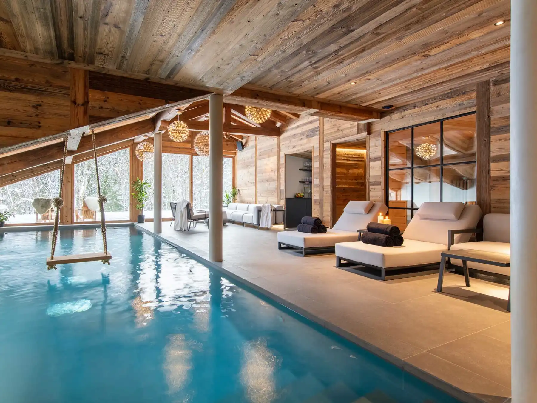 Crittall steel internal doors and screens installed by KJA Services in Morzine, France