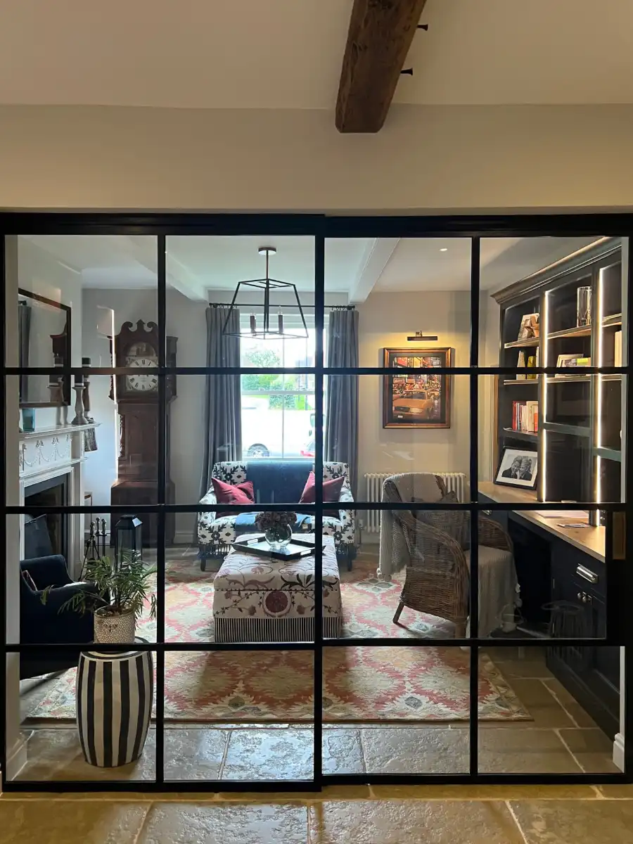 Crittall steel single sliding door installed in York home