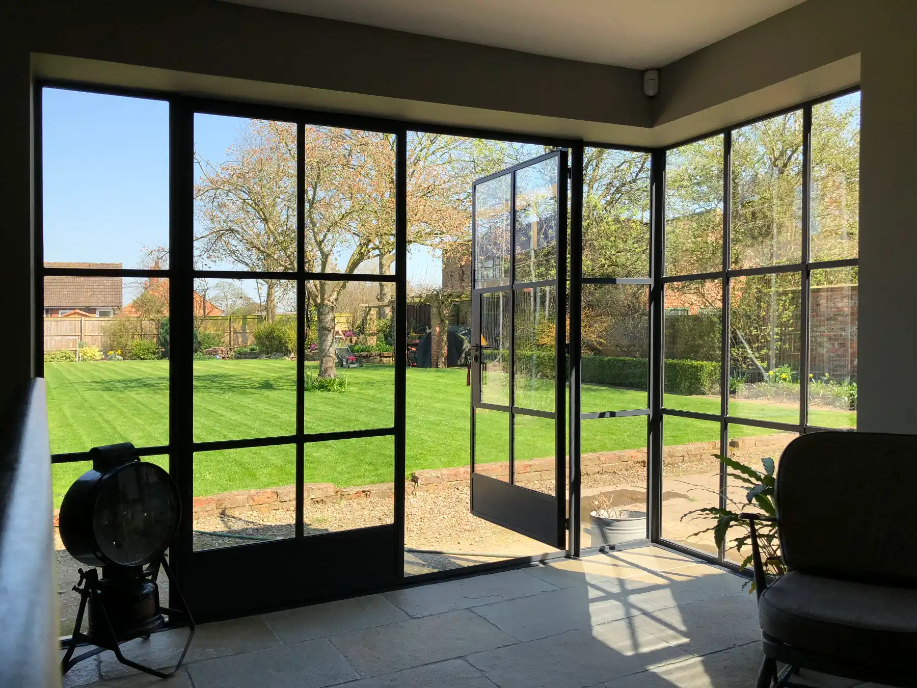 Genuine Crittall steel glazed doors and windows installation in York